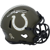 Casque Riddell 2022 Salute To Service Speed ​​Mini autographié par Jonathan Taylor Indianapolis Colts