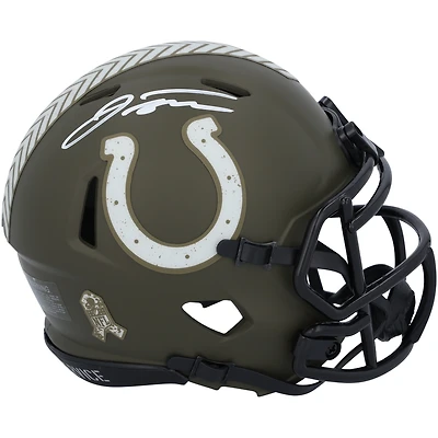 Casque Riddell 2022 Salute To Service Speed Mini autographié par Jonathan Taylor Indianapolis Colts