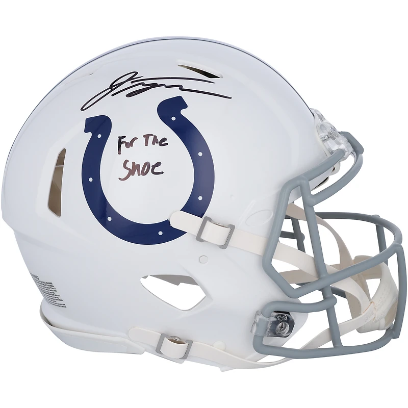 Casque authentique Riddell Speed ​​autographié par Jonathan Taylor Indianapolis Colts avec inscription « For the Shoe »