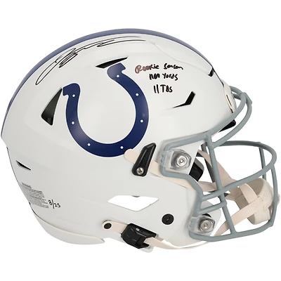 Casque Riddell Speed Flex authentique autographié par Jonathan Taylor des Indianapolis Colts avec inscription « Rookie Season 1169 yards 11 TDs » - Édition limitée à 25 exemplaires