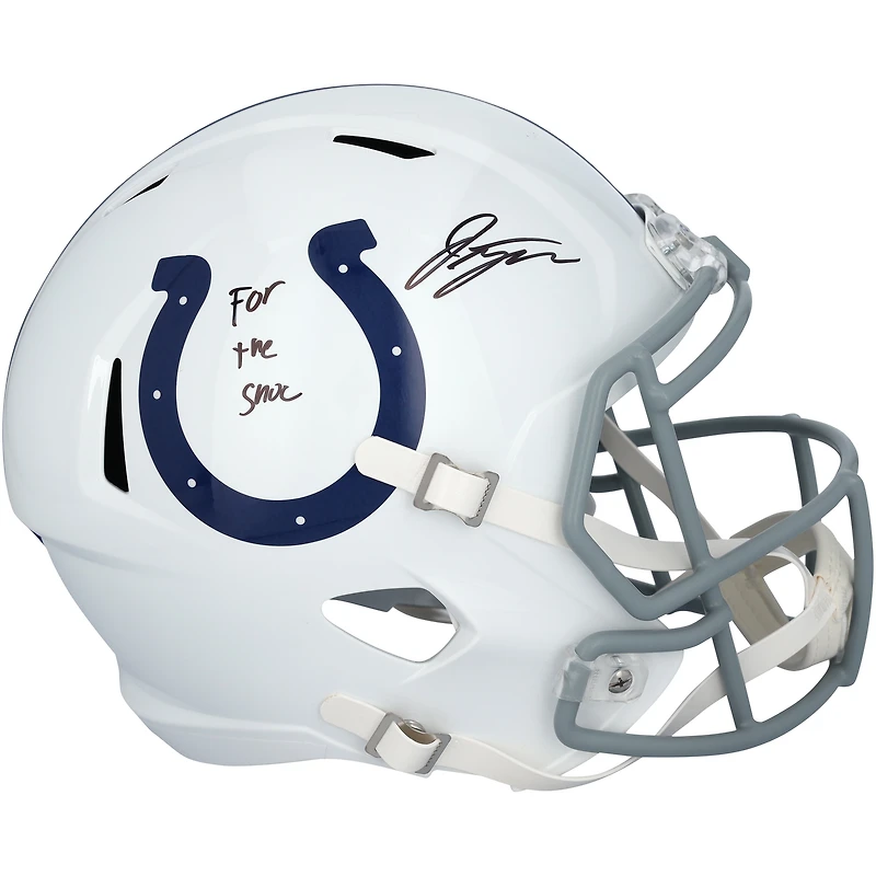 Réplique du casque Riddell Speed autographié par Jonathan Taylor des Indianapolis Colts avec l'inscription « For The Shoe »