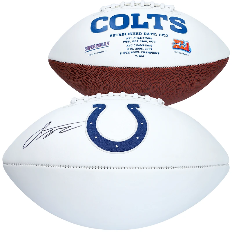 Ballon de football blanc autographié par Jonathan Taylor Indianapolis Colts