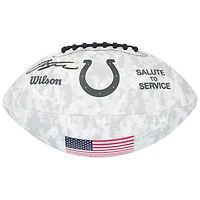 Ballon de football américain autographié par Jonathan Taylor des Indianapolis Colts, hommage au service de Wilson 2024