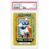 Laiatu Latu Indianapolis Colts 2024 Panini Obsidian Fire & Ice Gold Prizm #6 #1/10 PSA Authenticated 9 Rookie Card