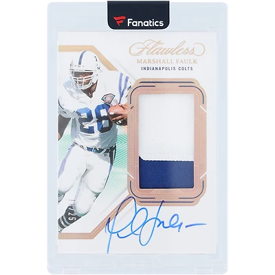 Marshall Faulk Indianapolis Colts Autographed 2023 Panini Flawless Patch Dual-Color Relic #PA-MFA #18/25 Card