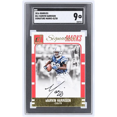 Marvin Harrison Indianapolis Colts Autographed 2016 Donruss Signature Marks #61 #42/50 SGC Authenticated 9 Card
