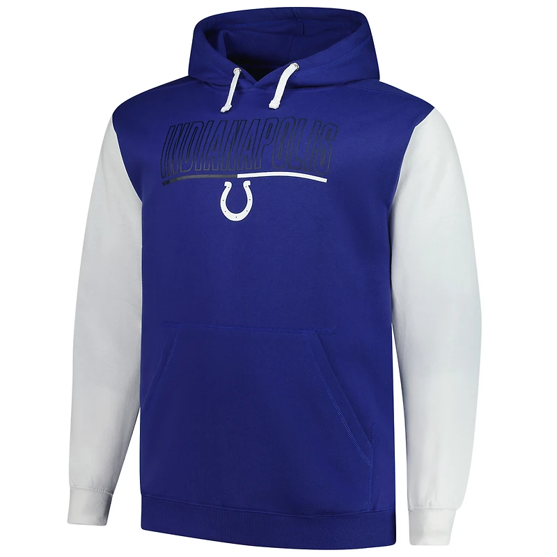 Sweat à capuche Fanatics Royal Indianapolis Colts Big & Tall Outline pour hommes
