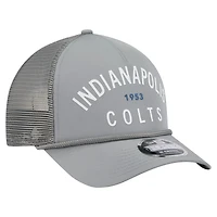 Casquette ajustable New Era Graphite Indianapolis Colts Active Minimalist M-Crown A-Frame 9FORTY pour homme
