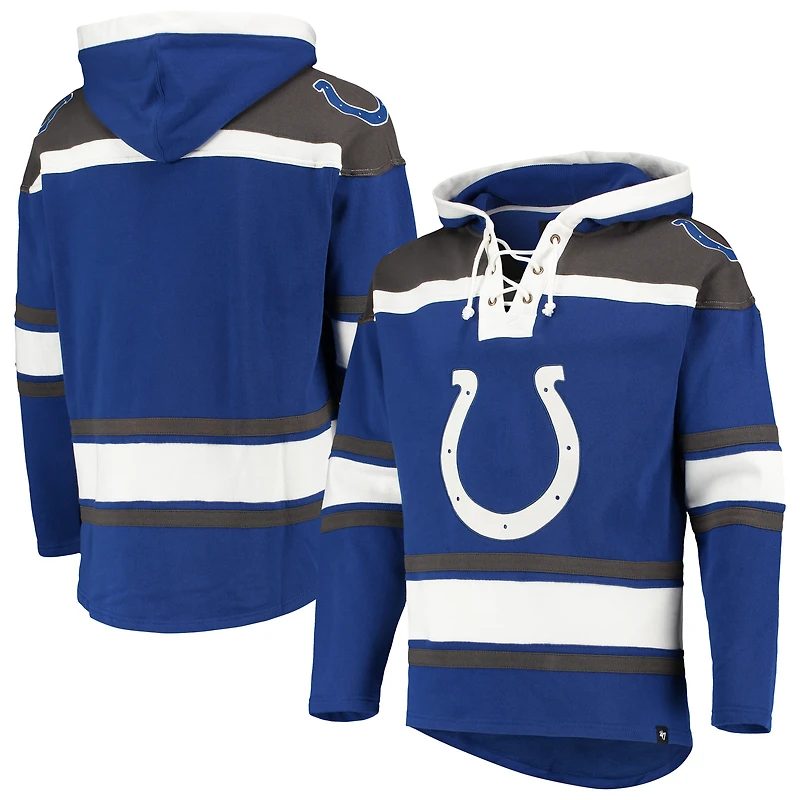 Chandail à capuchon encolure en V Indianapolis Colts Lacer '47 Royal/Gris pour homme