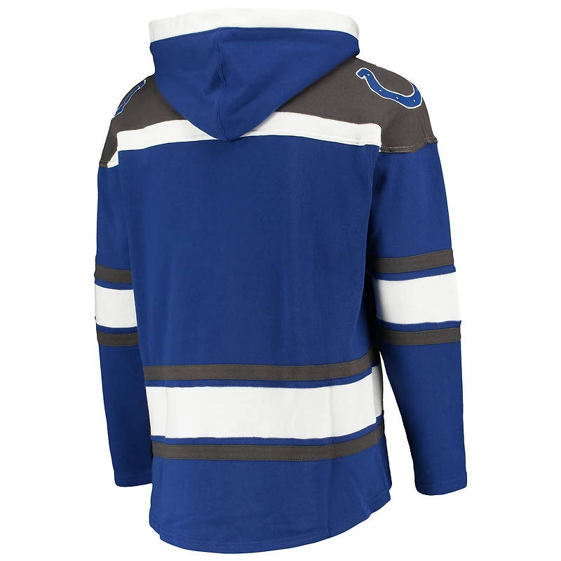 Men's '47 Royal/Gray Indianapolis Colts Lacer V-Neck Pullover Hoodie
