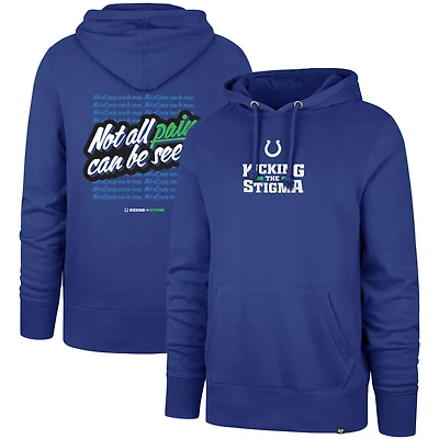 Sweat à capuche pour hommes des Royal Indianapolis Colts '47 : on ne peut pas voir toutes les douleurs pour vaincre la stigmatisation