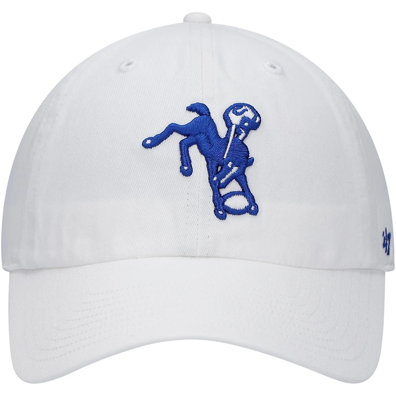 Casquette ajustable blanche Indianapolis Colts « Clean Up » n° 47 pour homme