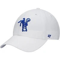 Casquette ajustable blanche Indianapolis Colts « Clean Up » n° 47 pour homme
