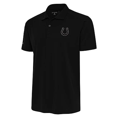 Men's Antigua Black Indianapolis Colts Metallic Logo Apex Polo