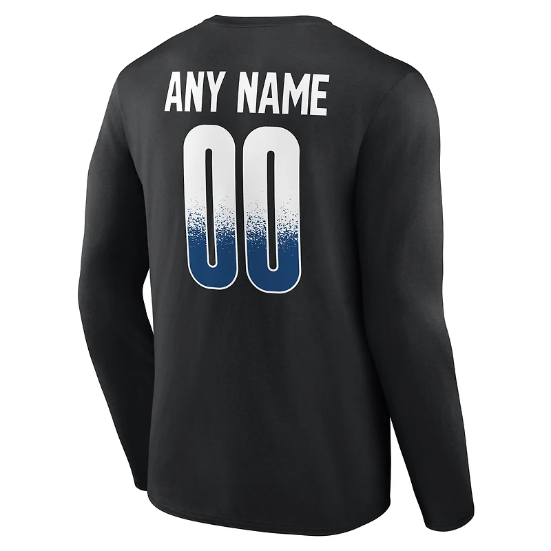 Men's Black Indianapolis Colts Home Field Pop Personalized Name & Number Long Sleeve T-Shirt