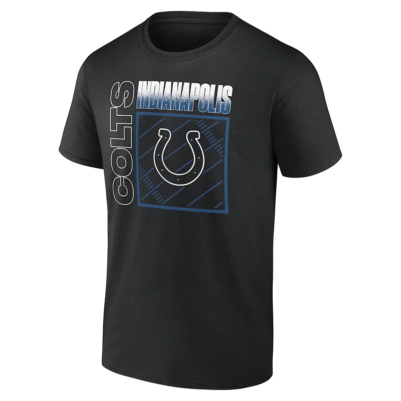 T-shirt noir pour homme Indianapolis Colts Home Field Pop personnalisé avec nom et numéro