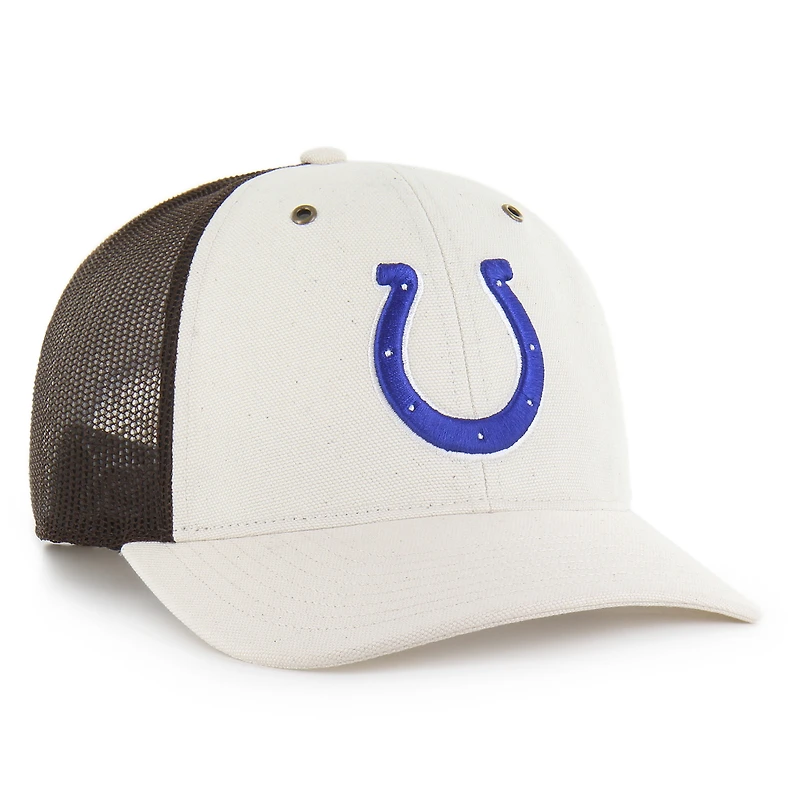 Men's Carhartt x '47 Natural/Brown Indianapolis Colts Undyed Trucker Adjustable Hat