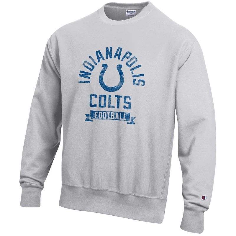 Sweat-shirt en molleton à tissage inversé Champion pour homme, gris chiné, des Indianapolis Colts