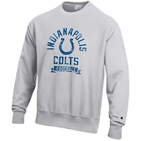 Sweat-shirt en molleton à tissage inversé Champion pour homme, gris chiné, des Indianapolis Colts