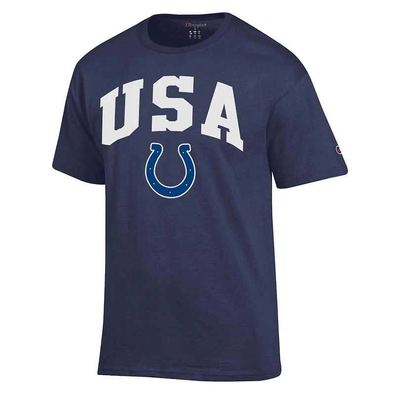 T-shirt Champion bleu marine pour homme, Indianapolis Colts, style américain