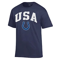 T-shirt Champion bleu marine pour homme, Indianapolis Colts, style américain