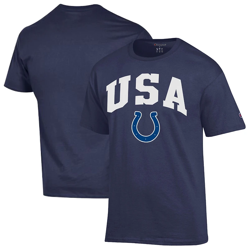 T-shirt Champion bleu marine pour homme, Indianapolis Colts, style américain