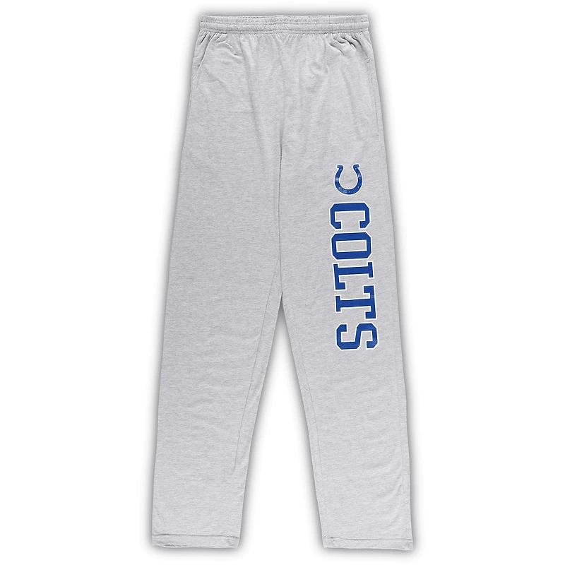 Ensemble de nuit pour homme Concepts Sport Royal/Heather Grey Indianapolis Colts Big & Tall T-shirt et pantalon