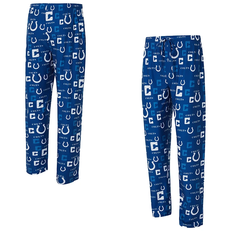 Pantalon Concepts Sport Royal Indianapolis Colts à imprimé mosaïque pour homme