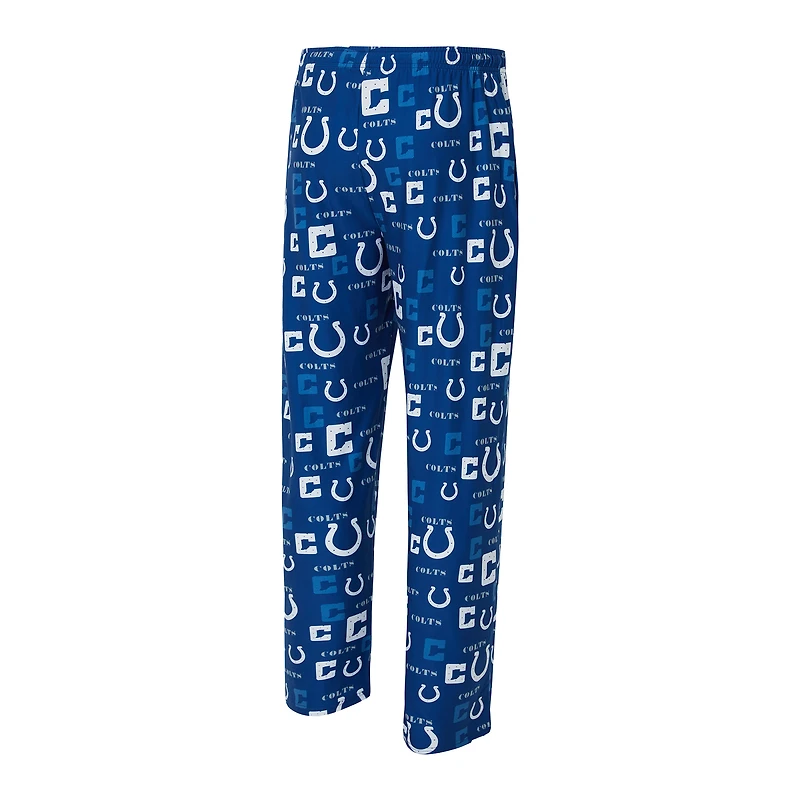 Pantalon Concepts Sport Royal Indianapolis Colts à imprimé mosaïque pour homme