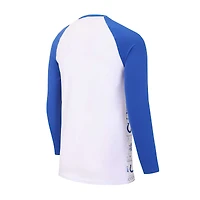 Ensemble de nuit Concepts Sport blanc/Royal Indianapolis Colts Tinsel T-shirt à manches longues et pantalon raglan pour hommes