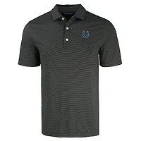 Men's Cutter & Buck Black Indianapolis Colts Forge Eco Fine Line Stripe Polo