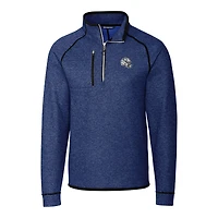 Men's Cutter & Buck  Blue Indianapolis Colts Helmet Mainsail Sweater-Knit Half-Zip Pullover Jacket