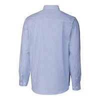 Men's Cutter & Buck  Blue Indianapolis Colts Helmet Stretch Oxford Stripe Long Sleeve Button-Down Shirt