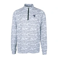 Pull-over zippé 1/4 extensible Cutter & Buck pour homme, coloris anthracite, logo rétro Indianapolis Colts, imprimé camouflage Traverse.