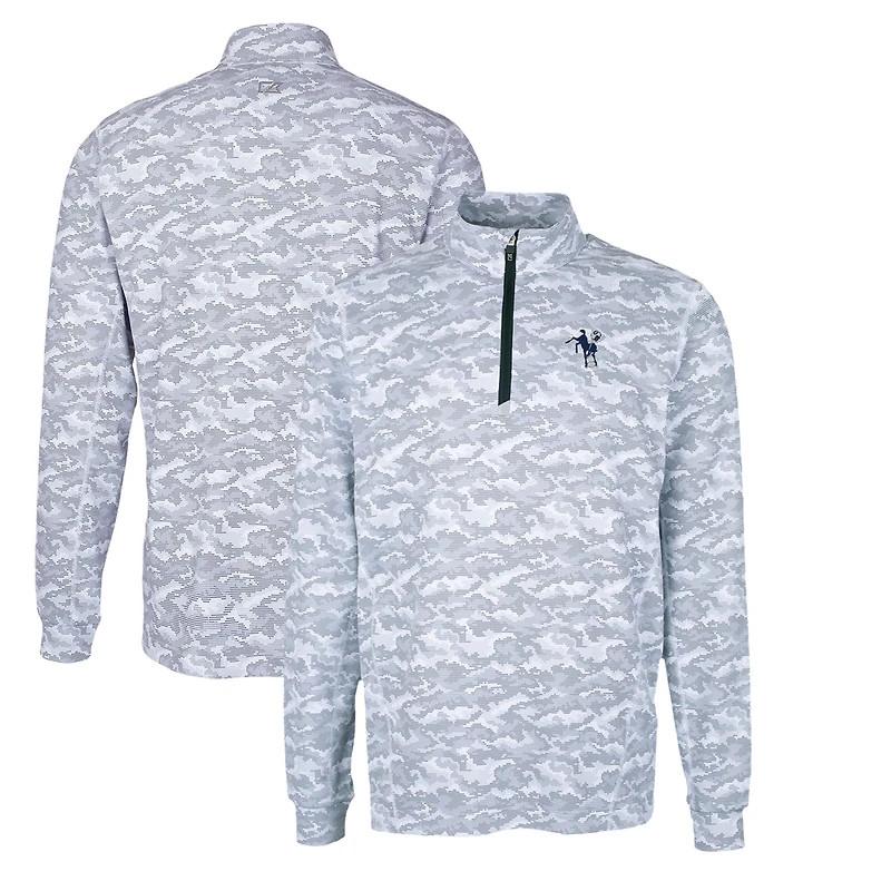 Pull-over extensible à fermeture éclair quart de tour pour homme, couleur anthracite, avec logo rétro des Indianapolis Colts, imprimé camouflage Traverse.