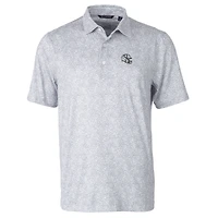 Men's Cutter & Buck  Gray Indianapolis Colts Helmet Pike Constellation Print Stretch Polo