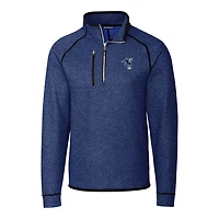 Pull-over en tricot demi-zippé avec logo rétro des Indianapolis Colts pour homme Cutter & Buck Heather Royal