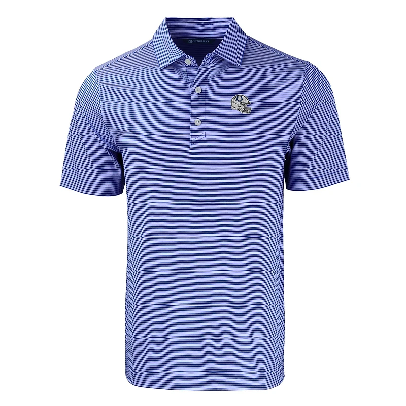 Men's Cutter & Buck  Royal Indianapolis Colts Helmet Forge Eco Double Stripe Stretch Recycled Polo