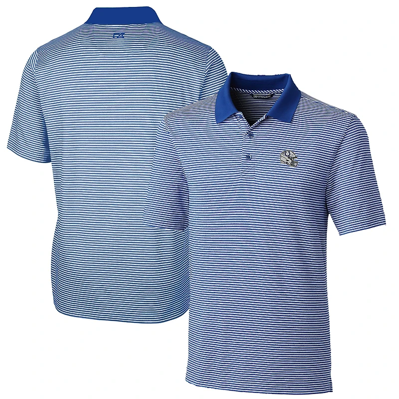 Men's Cutter & Buck  Royal Indianapolis Colts Helmet Forge Tonal Stripe Stretch Polo