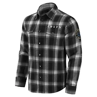 Chemise à carreaux en flanelle noire boutons-pression pour homme de la collection Darius Rucker par Fanatics, motif Indianapolis Colts