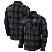 Chemise boutonnée décontractée à carreaux tri-blend pour homme, collection Darius Rucker par Fanatics, noire
