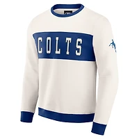 Men's Darius Rucker Collection by Fanatics  Cream Indianapolis Colts Colorblock Crewneck Sweatshirt