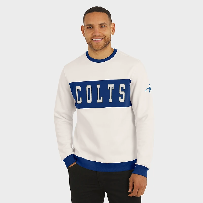 Men's Darius Rucker Collection by Fanatics  Cream Indianapolis Colts Colorblock Crewneck Sweatshirt