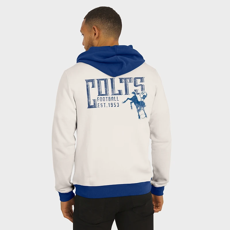 Sweat à capuche zippé crème pour homme de la collection Darius Rucker Fanatics, motif graphique vieilli des Indianapolis Colts