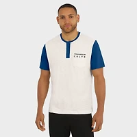 T-shirt Henley à manches longues et col flammé pour homme, collection Darius Rucker par Fanatics, crème, Indianapolis Colts
