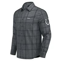 Chemise boutonnée en velours côtelé micro-élastique gris pour homme, collection Darius Rucker par Fanatics