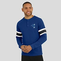 T-shirt Henley à manches longues et col raglan gaufré pour homme, collection Darius Rucker par Fanatics Royal Indianapolis Colts
