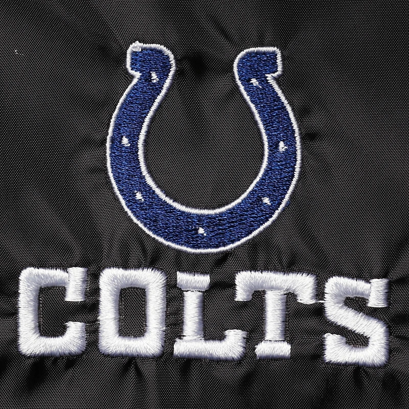 Dunbrooke Black Indianapolis Colts Coaches Veste coupe-vent raglan classique à boutons-pression pour homme