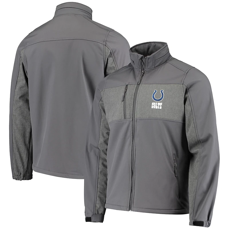 Veste softshell zippée intégrale Dunbrooke Graphite Indianapolis Colts Circle Zephyr pour homme