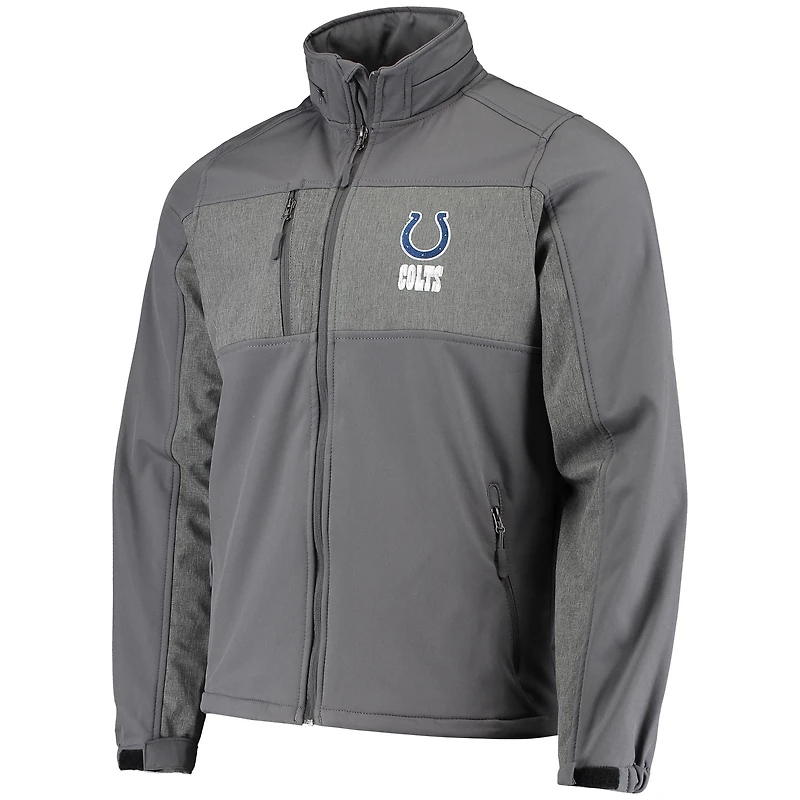 Veste softshell zippée intégrale Dunbrooke Graphite Indianapolis Colts Circle Zephyr pour homme
